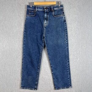 Weekend MaxMara Lei Blue Wash Denim High Waisted Straight Leg Jeans Size 10